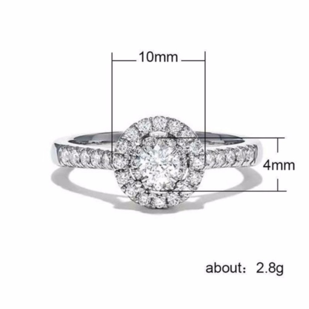 Elegant 925 Silver White sapphire Wedding Ring New - Picture 4 of 4